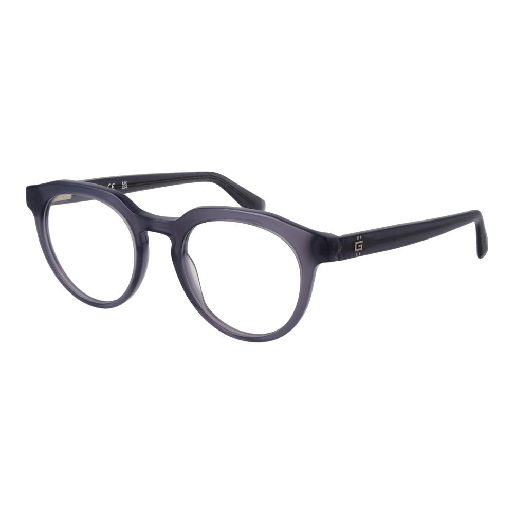 Guess Men's Optical Frames – Grey Round Full-Rim, 49mm