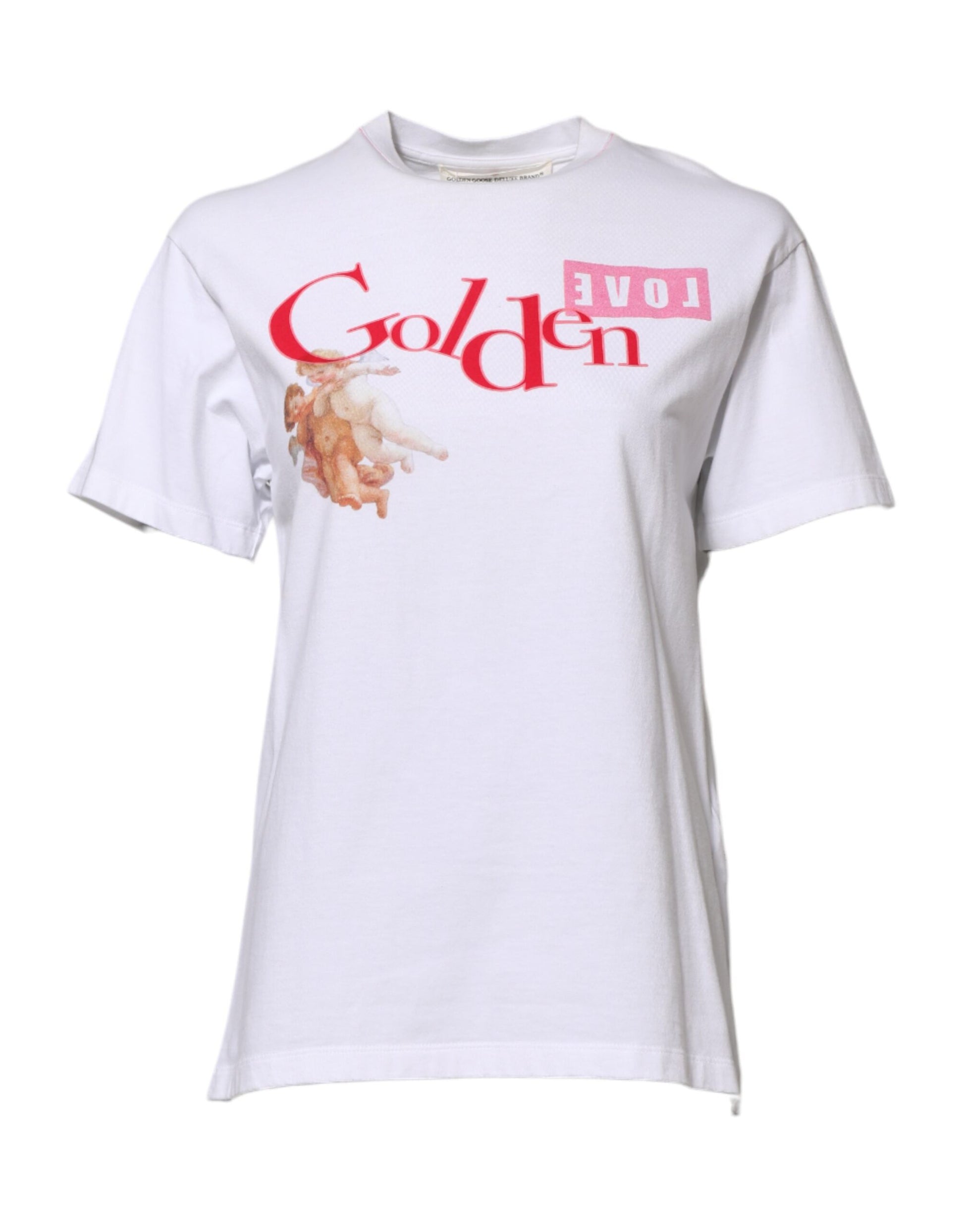 Golden Goose White Printed Round Neck T-shirt