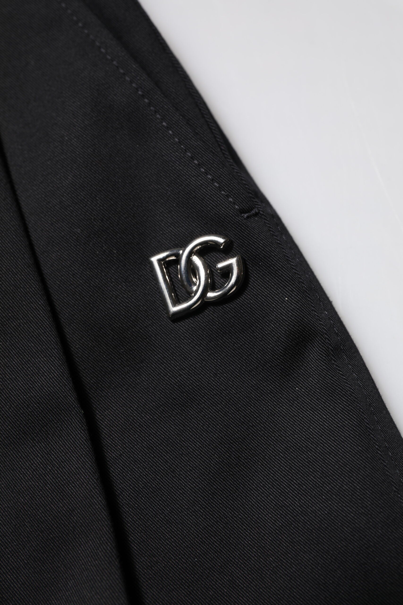 Dolce & Gabbana Black Cotton High-Waist Wide Leg Pants