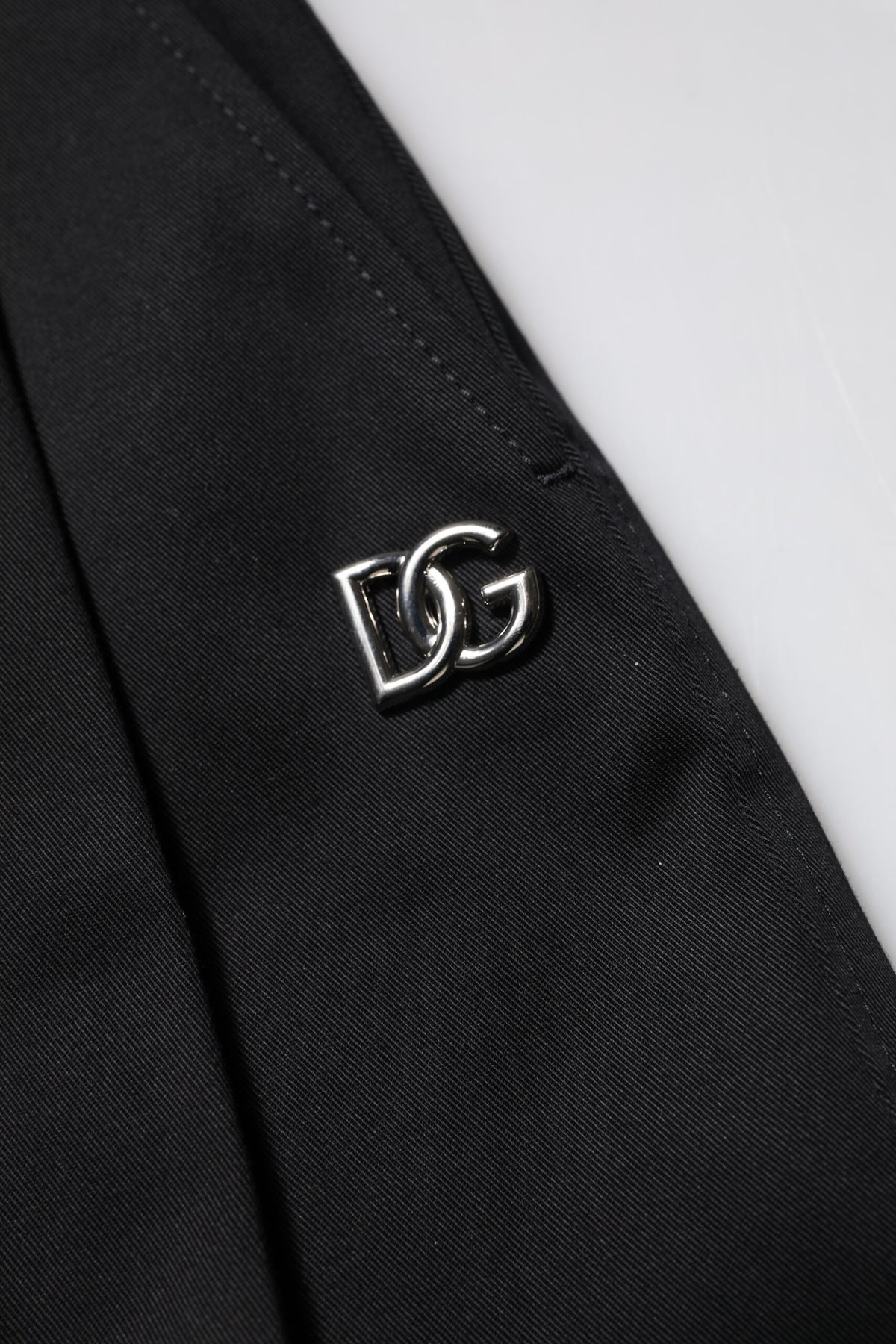 Dolce & Gabbana Black Cotton High-Waist Wide Leg Pants