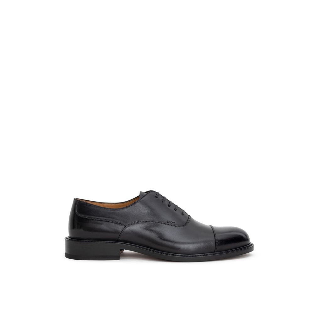 Dior Black Leather Oxford Lace-Up Loafer