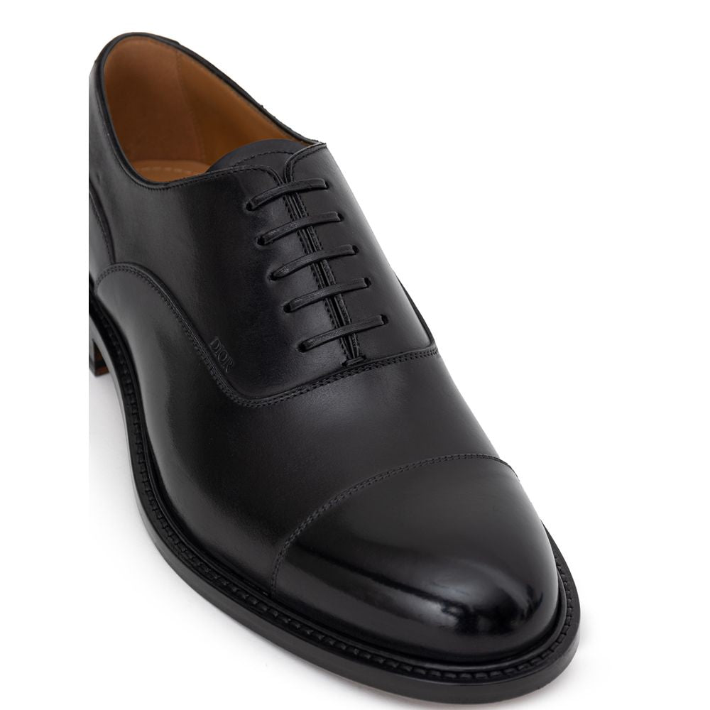 Dior Black Leather Oxford Lace-Up Loafer