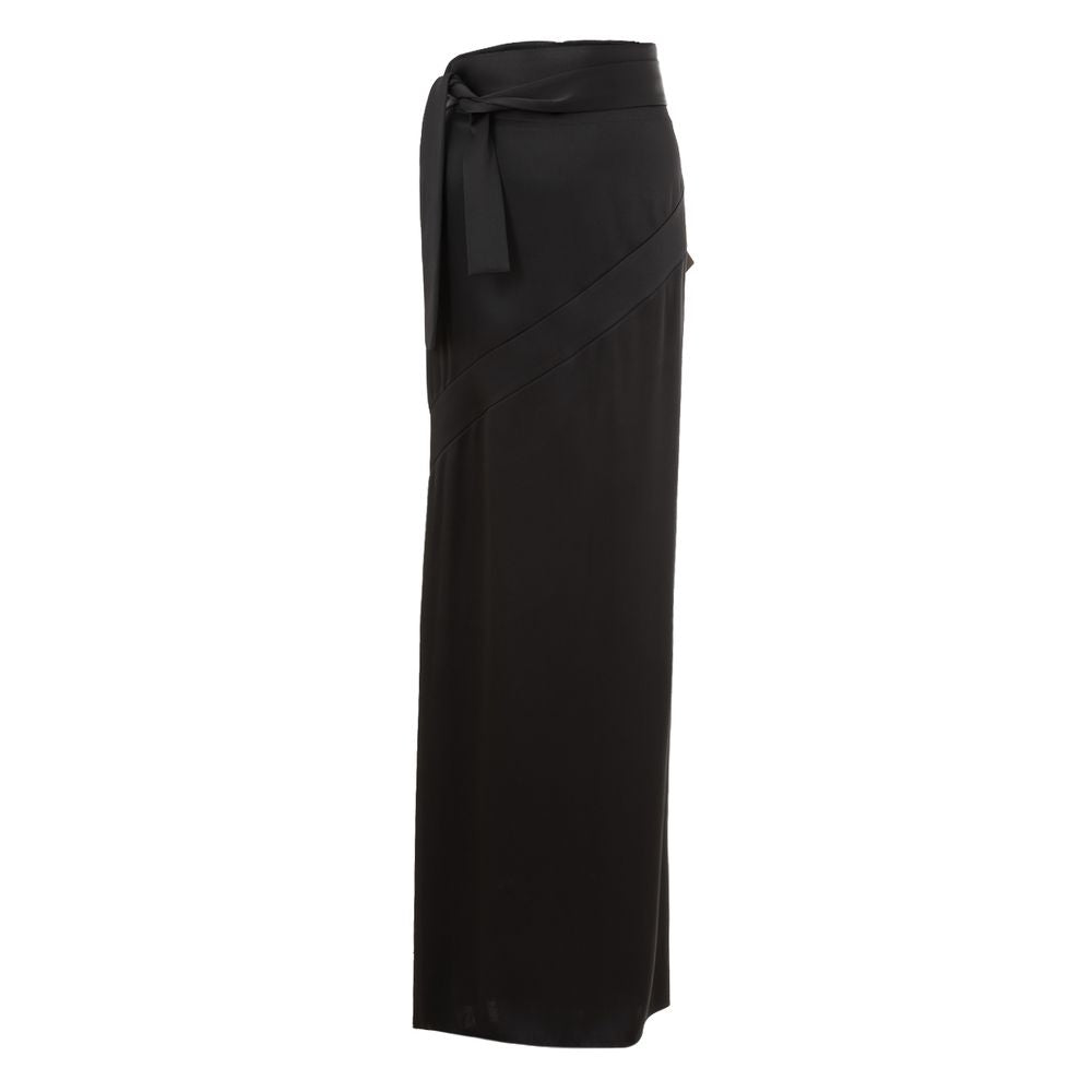 Tom Ford Black Satin Extra Long Skirt