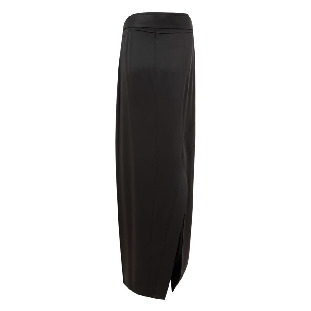 Tom Ford Black Satin Extra Long Skirt