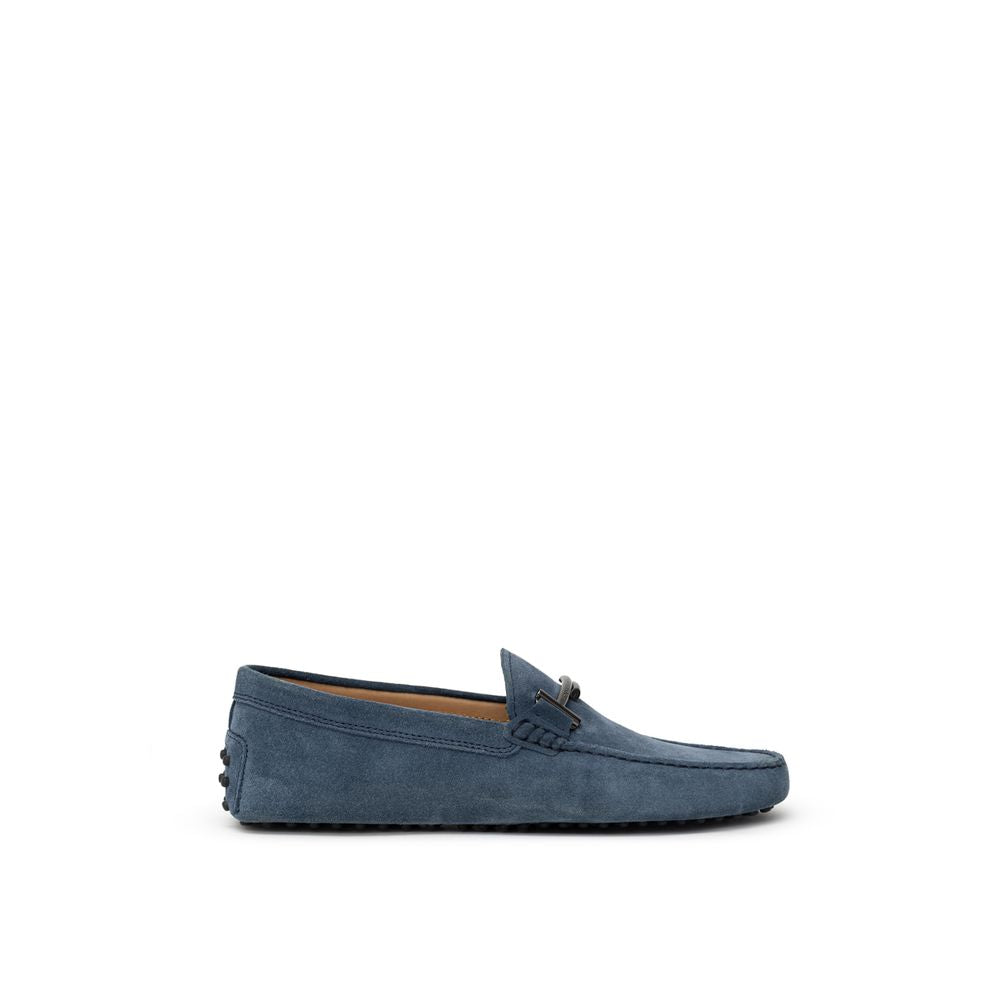 Tod's Blue Suede Leather Moccasin