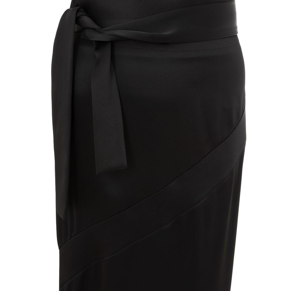 Tom Ford Black Satin Extra Long Skirt