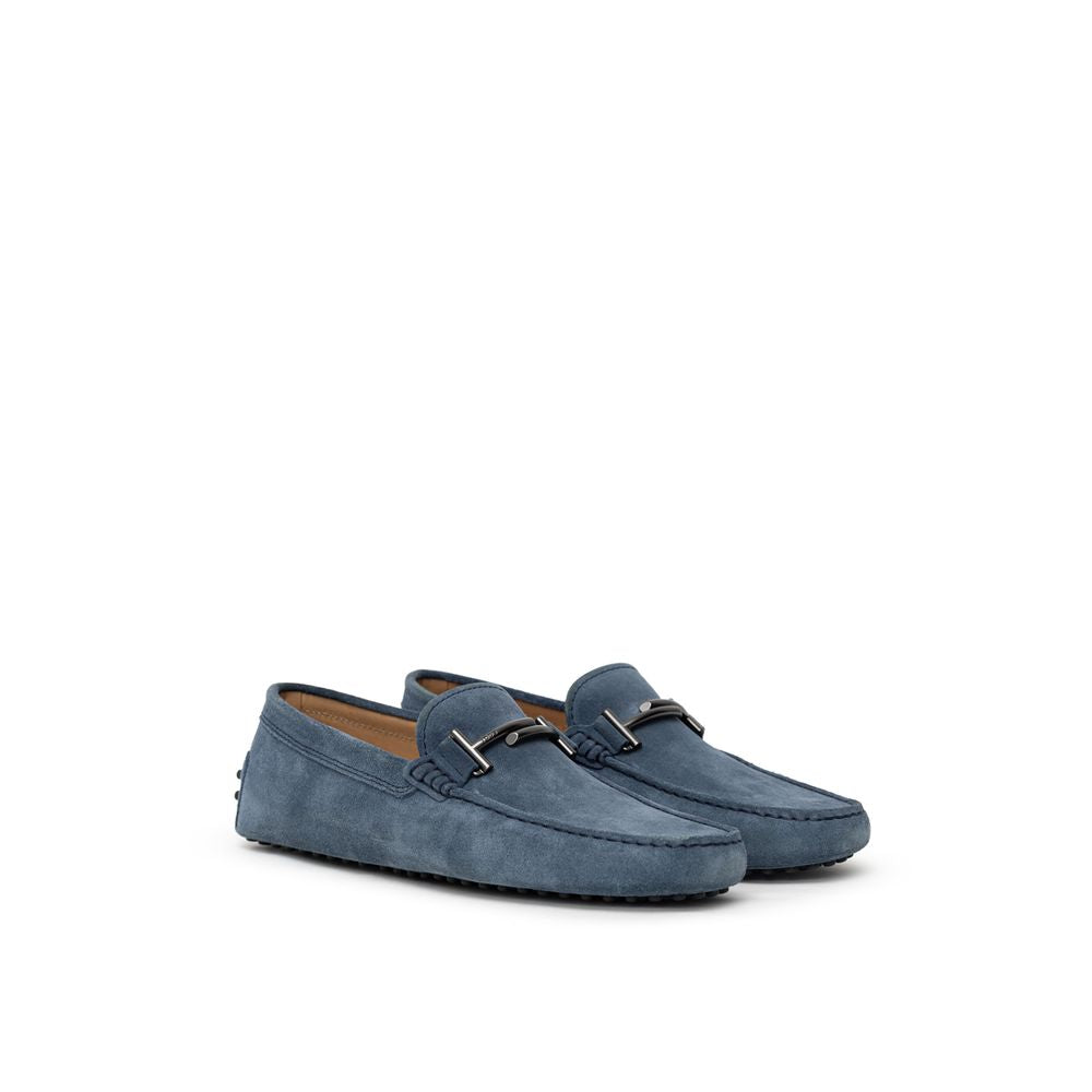 Tod's Blue Suede Leather Moccasin