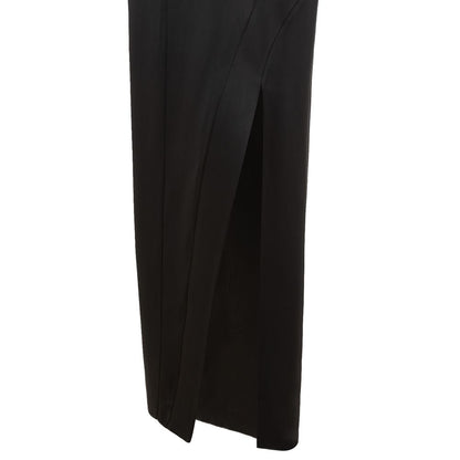 Tom Ford Black Satin Extra Long Skirt