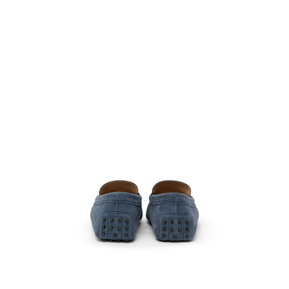 Tod's Blue Suede Leather Moccasin