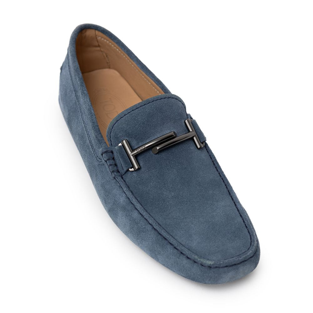 Tod's Blue Suede Leather Moccasin