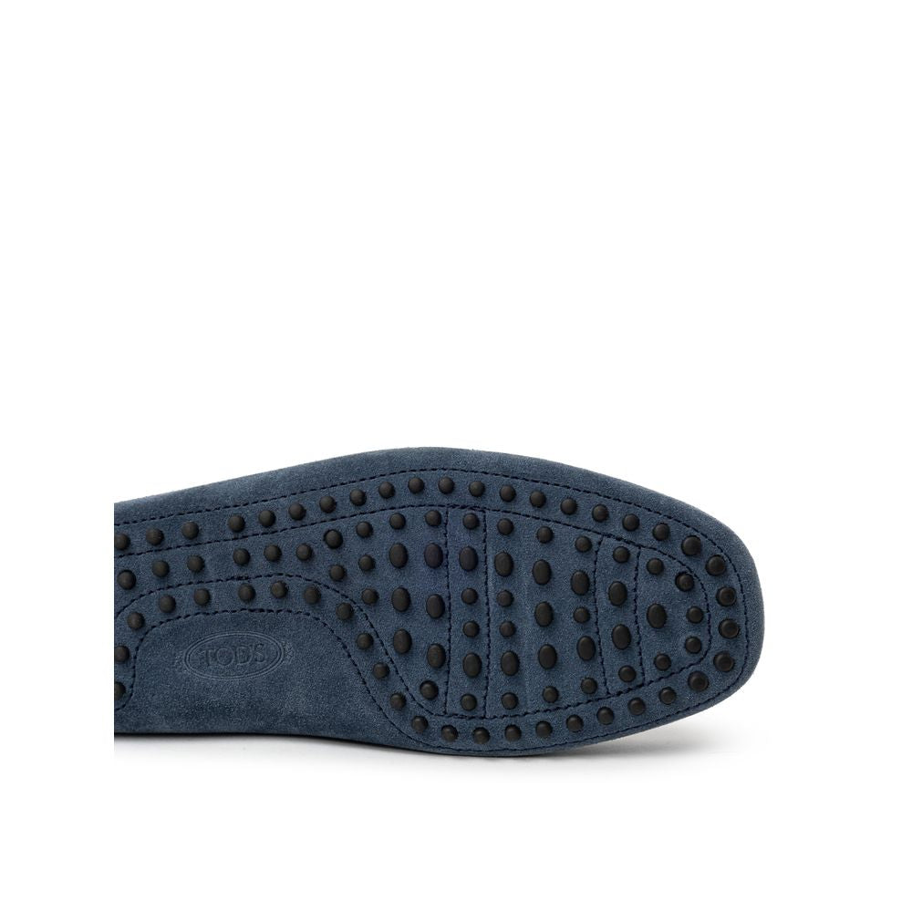 Tod's Blue Suede Leather Moccasin