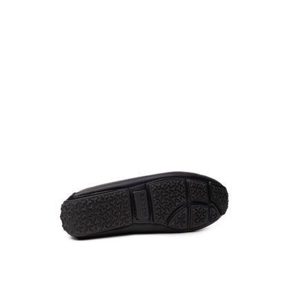 Bally Black Leather Moccasin Loafers