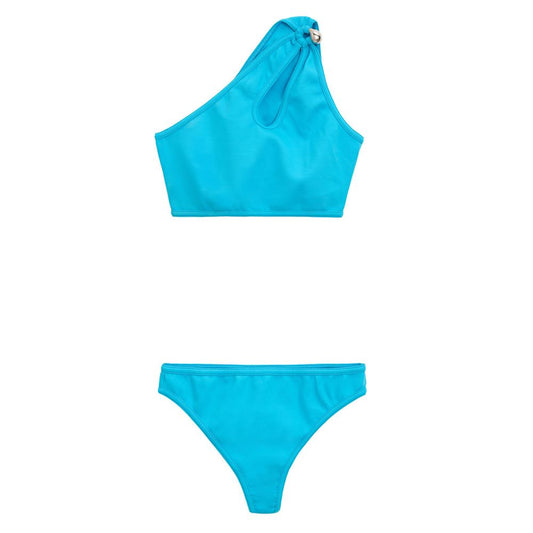 Bottega Veneta Turquoise One Shoulder Bikini