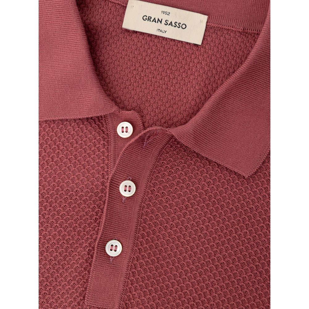 Gran Sasso Red Cotton Polo Shirt - Classic Elegance Redefined