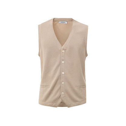 Gran Sasso Beige Cotton Sleeveless Jacket