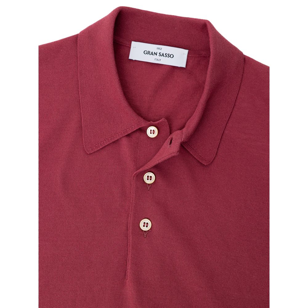 Gran Sasso Red Cotton Polo Shirt - Classic Elegance Redefined
