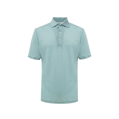 Gran Sasso Blue Linen Polo Shirt - Elevated Comfort and Style