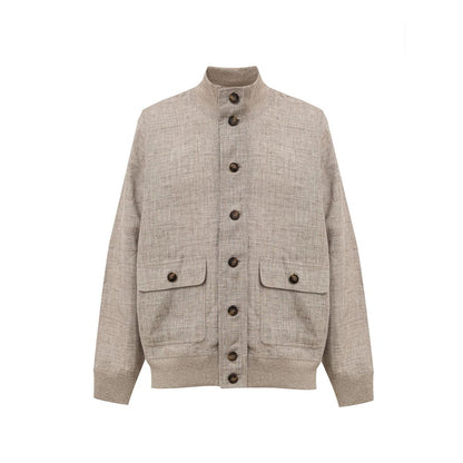 Gran Sasso Beige Linen Lightweight Jacket