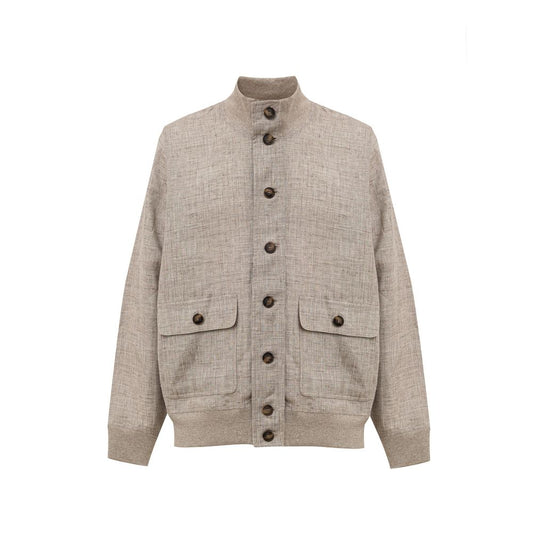 Gran Sasso Beige Linen Lightweight Jacket