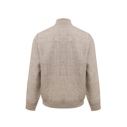 Gran Sasso Beige Linen Lightweight Jacket