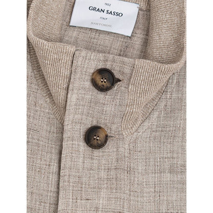 Gran Sasso Beige Linen Lightweight Jacket