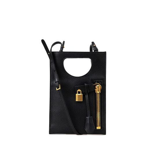 Tom Ford Black Leather Mini Crossbody Shoulder Bag