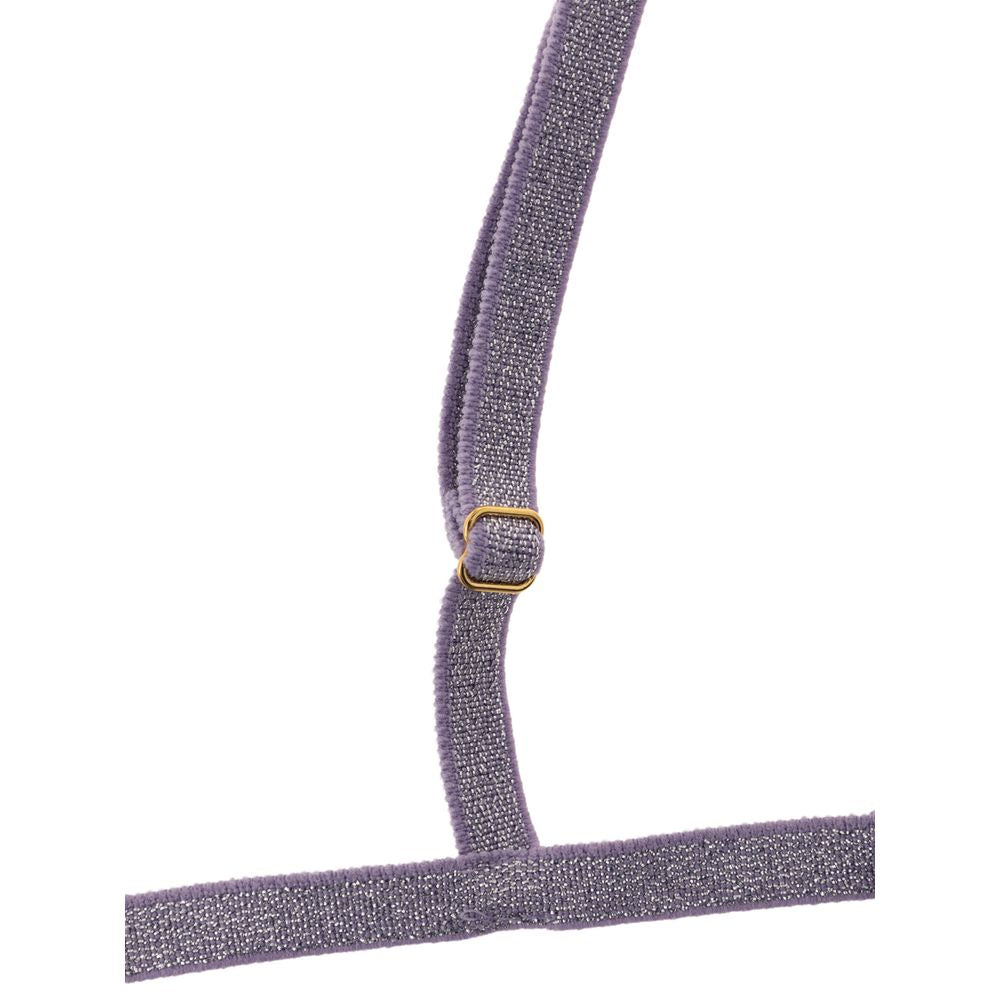 Tom Ford Purple Eco-Leather Lurex Bra