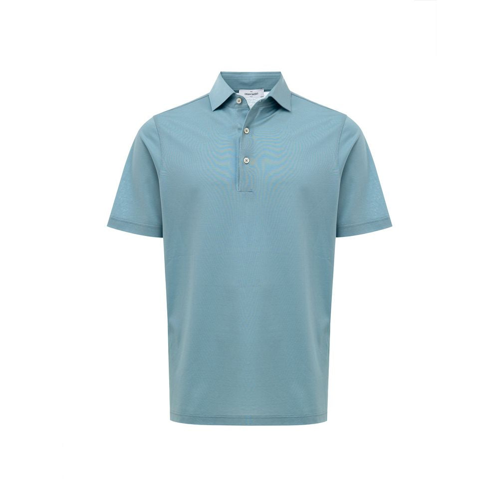 Gran Sasso Blue Cotton Polo Shirt