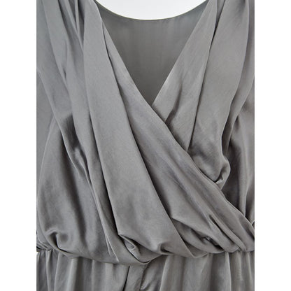 Lardini Gray Silk Long Jumpsuit Dress
