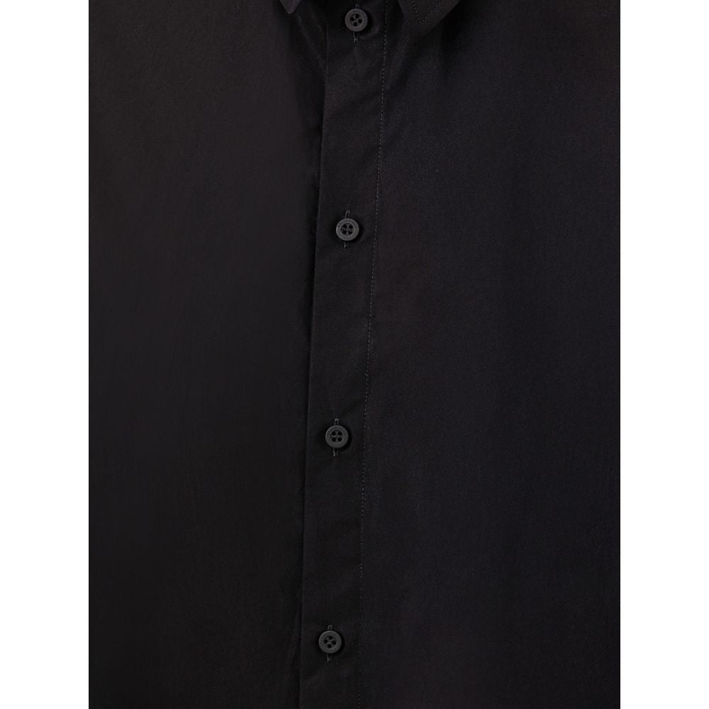 Balenciaga Black Cotton Long Suspended Effect Shirt Dress