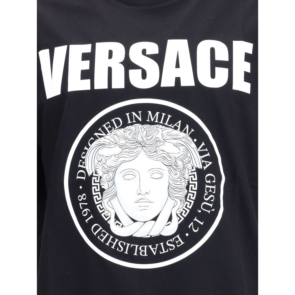 Versace Cotton T-Shirt with Iconic Medusa Head