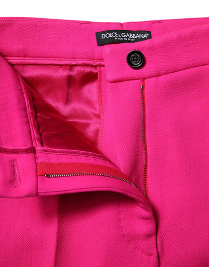 Dolce & Gabbana Fuchsia Pink High-Waist Tapered Trouser Pants