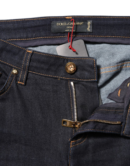 Dolce & Gabbana Blue Cotton PRETTY Low Waist Skinny Denim Jeans