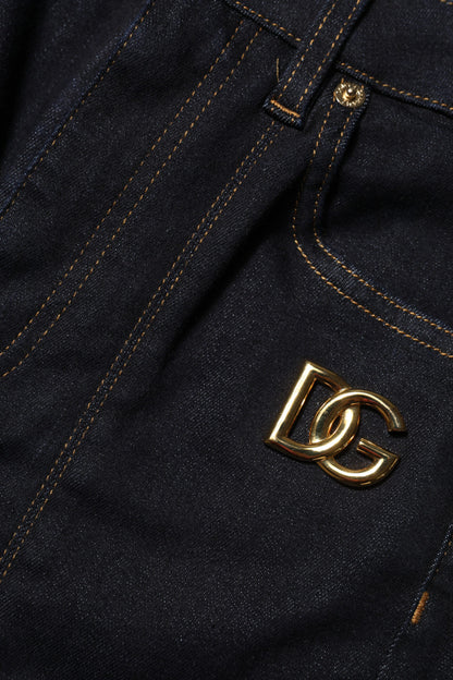 Dolce & Gabbana Blue Cotton High Waist Skinny Denim Jeans