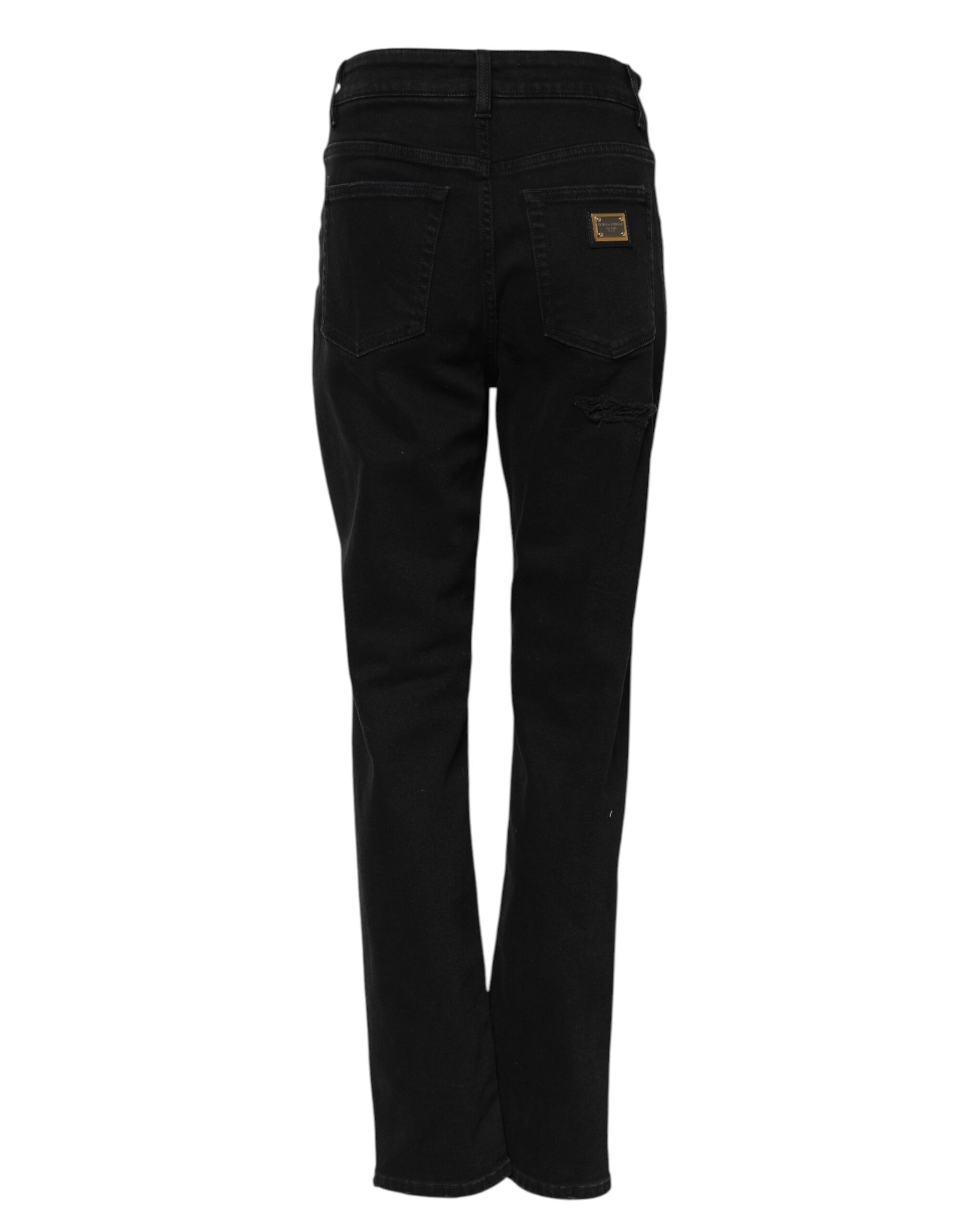 Dolce & Gabbana Black Boyfriend Flared Denim Jeans