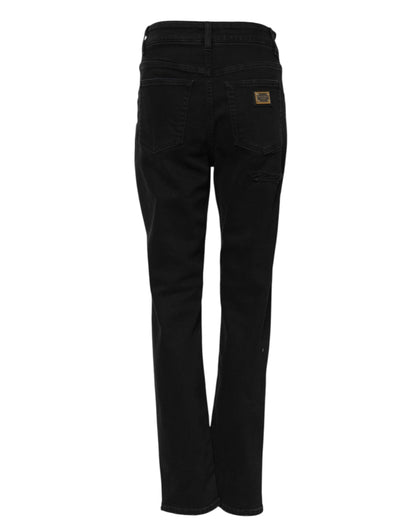 Dolce & Gabbana Black Boyfriend Flared Denim Jeans