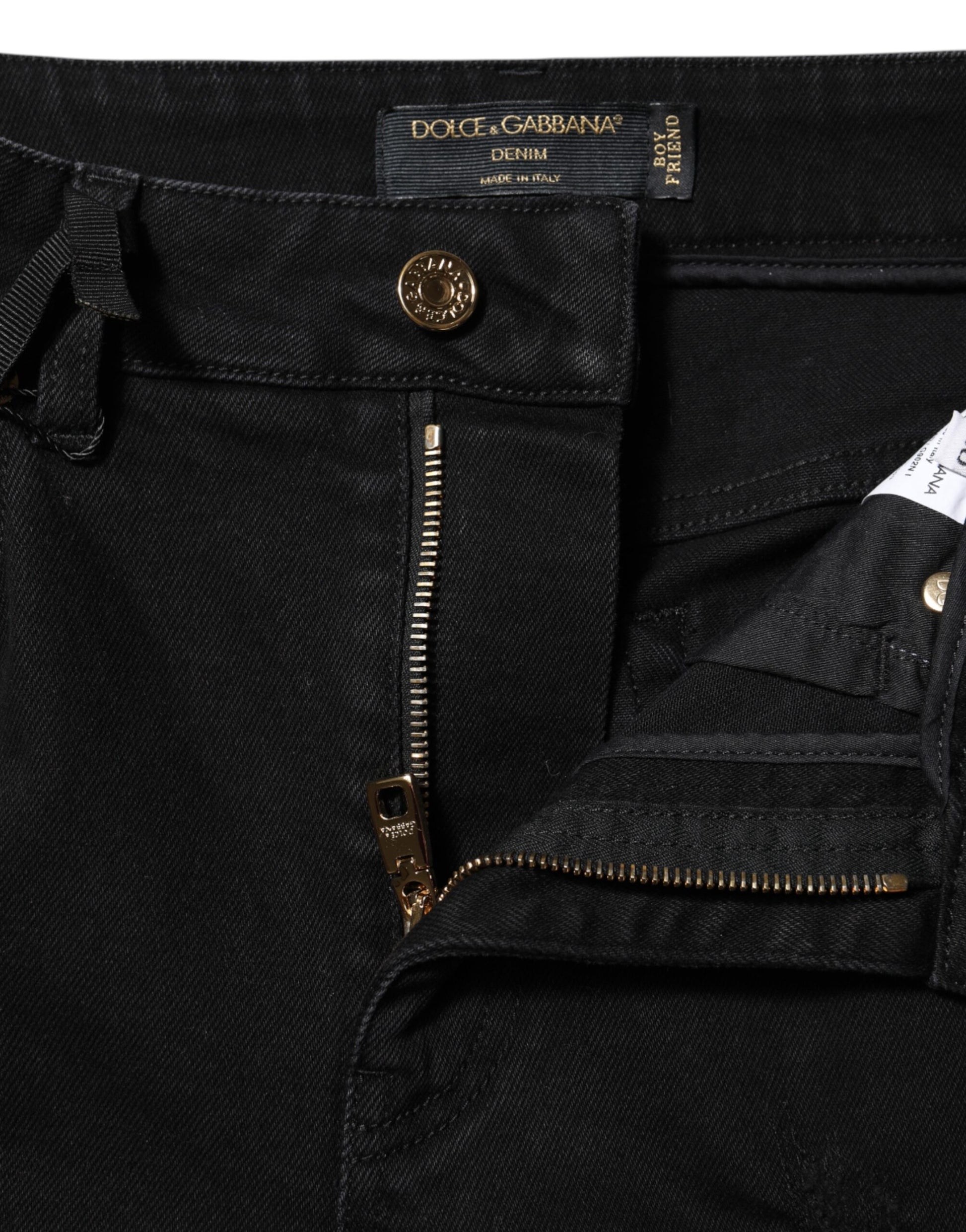 Dolce & Gabbana Black Boyfriend Flared Denim Jeans