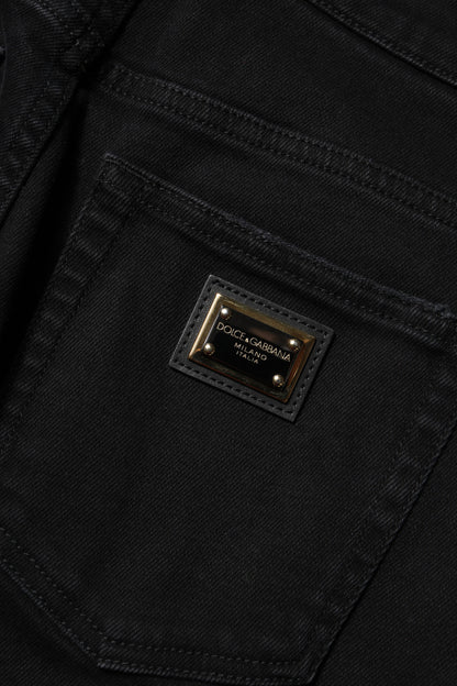 Dolce & Gabbana Black Boyfriend Flared Denim Jeans