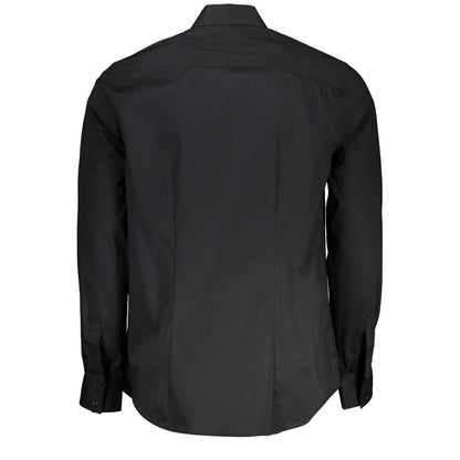 Guess Jeans Black Cotton Shirt - Slim Fit Long Sleeved Elegance