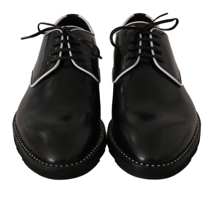  - Elegant Black Leather Derby Dress Shoes