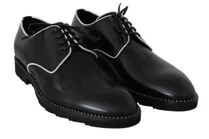  - Elegant Black Leather Derby Dress Shoes