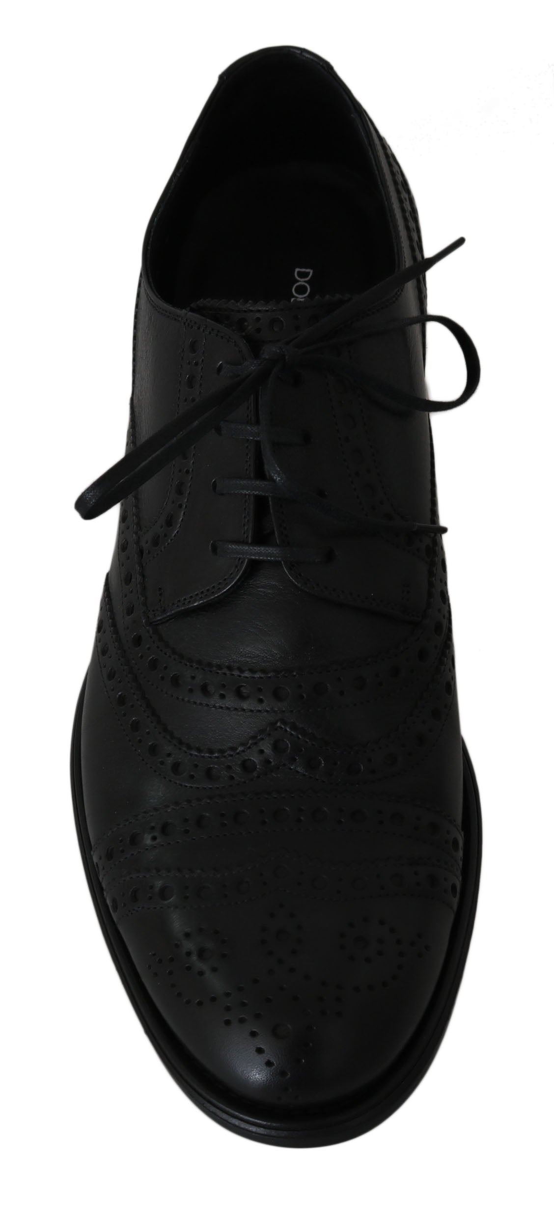 Elegant Black Leather Derby Wingtip Dress Shoes