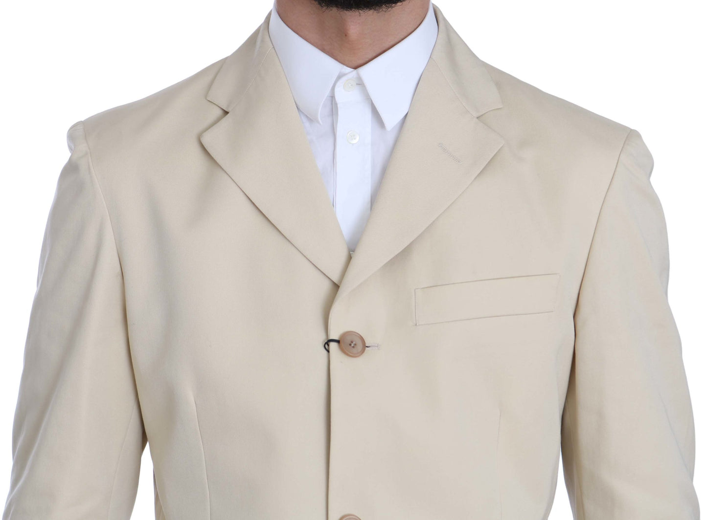  - Beige Two-Piece Suit with Classic Elegance