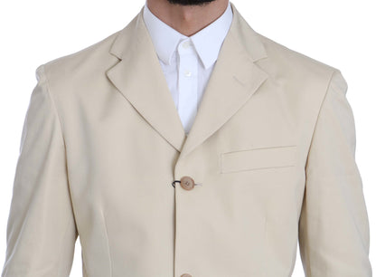  - Beige Two-Piece Suit with Classic Elegance