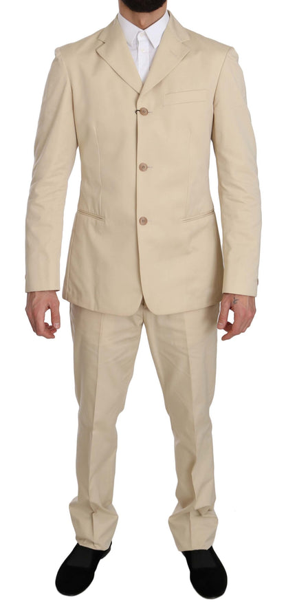  - Beige Two-Piece Suit with Classic Elegance