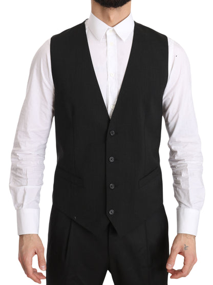  - Elegant Gray Formal Vest - Regular Fit