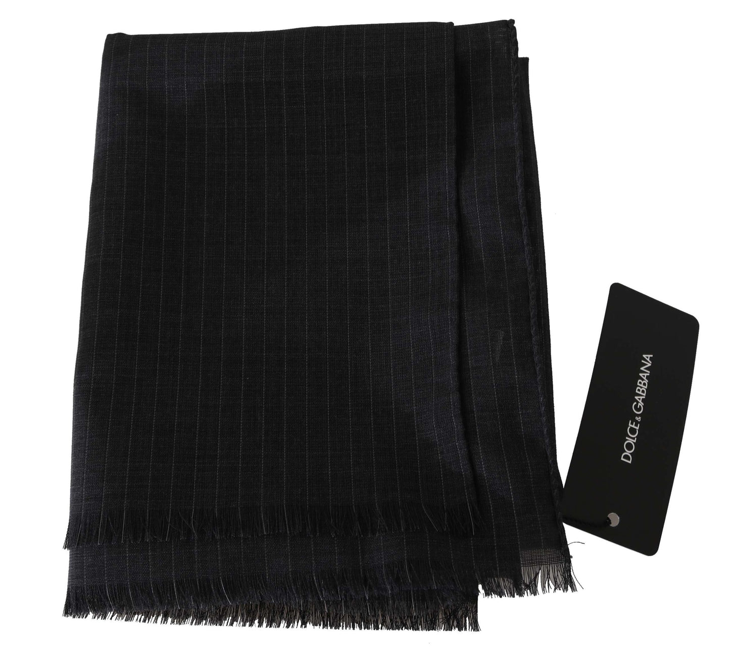  - Elegant Gray Striped Wool Men's Scarf