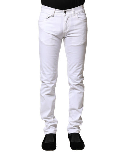 Dolce & Gabbana White Cotton Skinny Denim Jeans