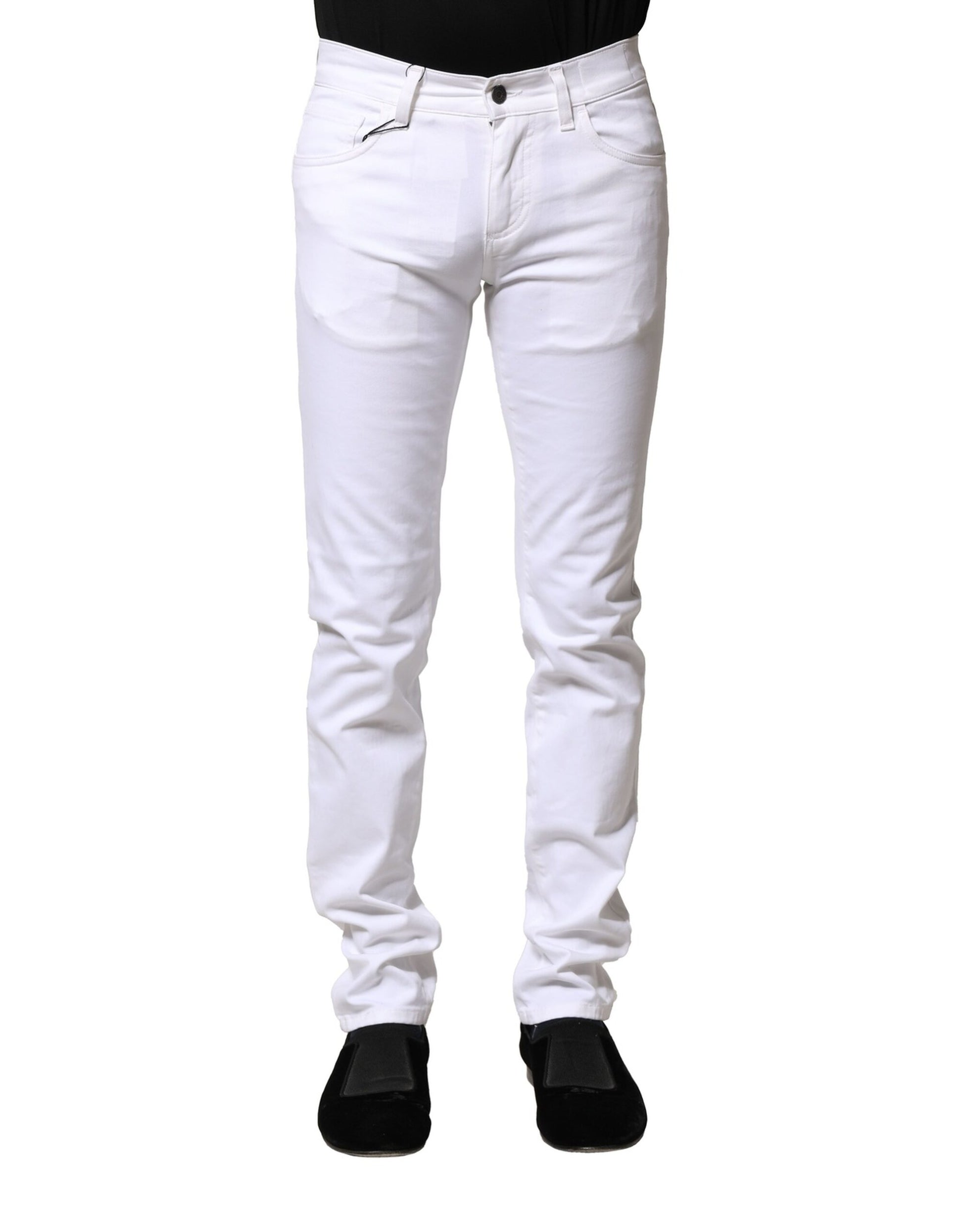 Dolce & Gabbana White Cotton Skinny Denim Jeans