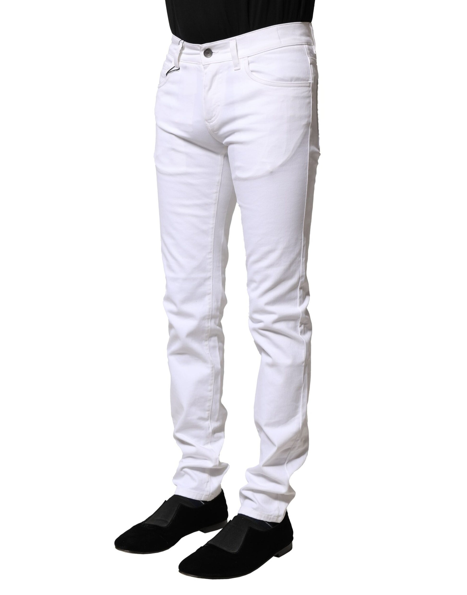 Dolce & Gabbana White Cotton Skinny Denim Jeans
